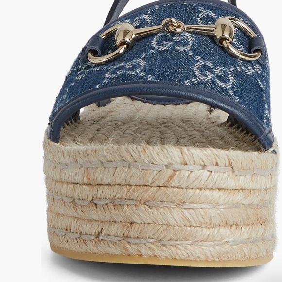 GUCCI Paloma Horsebit Platform Espadrille Sandal NWT - Picture 2 of 5
